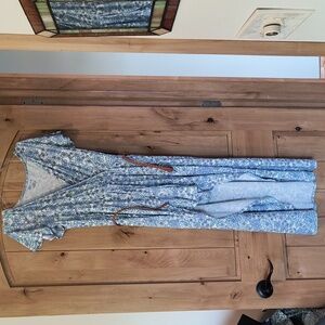 Blue Flowered High Low Jumper shorts